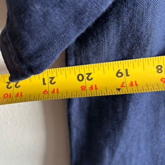 Blue-Eyed Bear Womens 100% Linen Dress Dark Blue Size Large - Picture 4 of 9